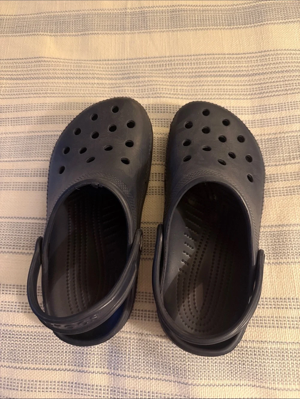 CROCS Kids Slip-On Clogs in Navy Blue with Heel Strap